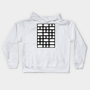 Mid-Century Modern Pattern No.14 - Black and White Concrete Kids Hoodie